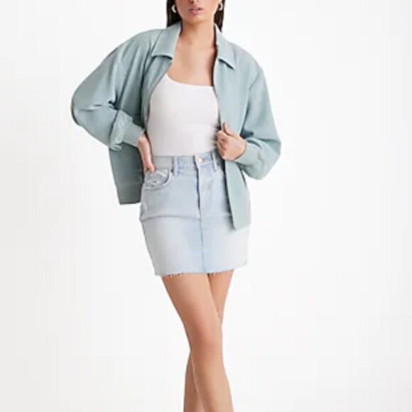 NWT Express Oversized Utility Bomber Jacket, Silver Blue, XL - Picture 1 of 4